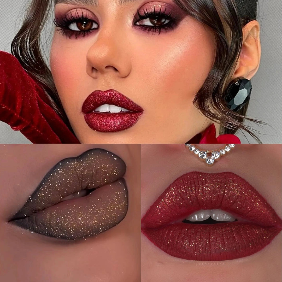 GLAM GLOW™- Labial con Glitter Brillante y Duradero- Compra UNO y lleva DOS
