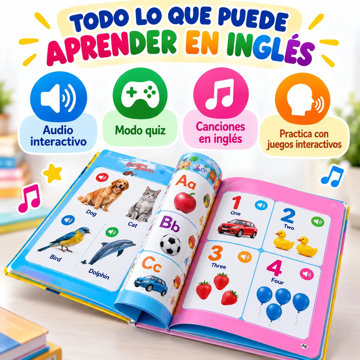 SoundMaster Kids™ Libro Interactivo de Inglés