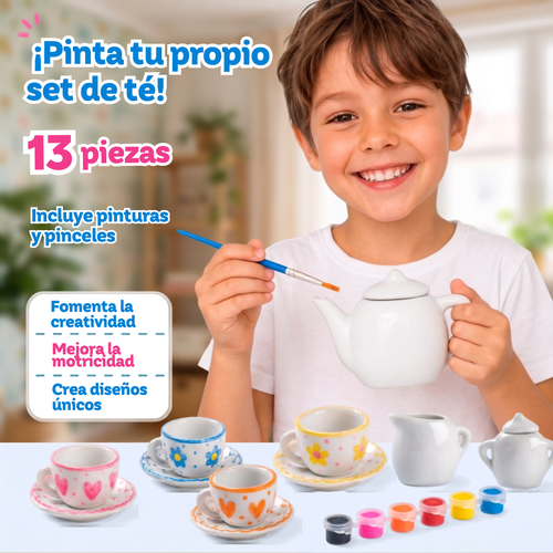 🎨 TeaPaint Pro™ Set de Té Coloreable 🫖✨