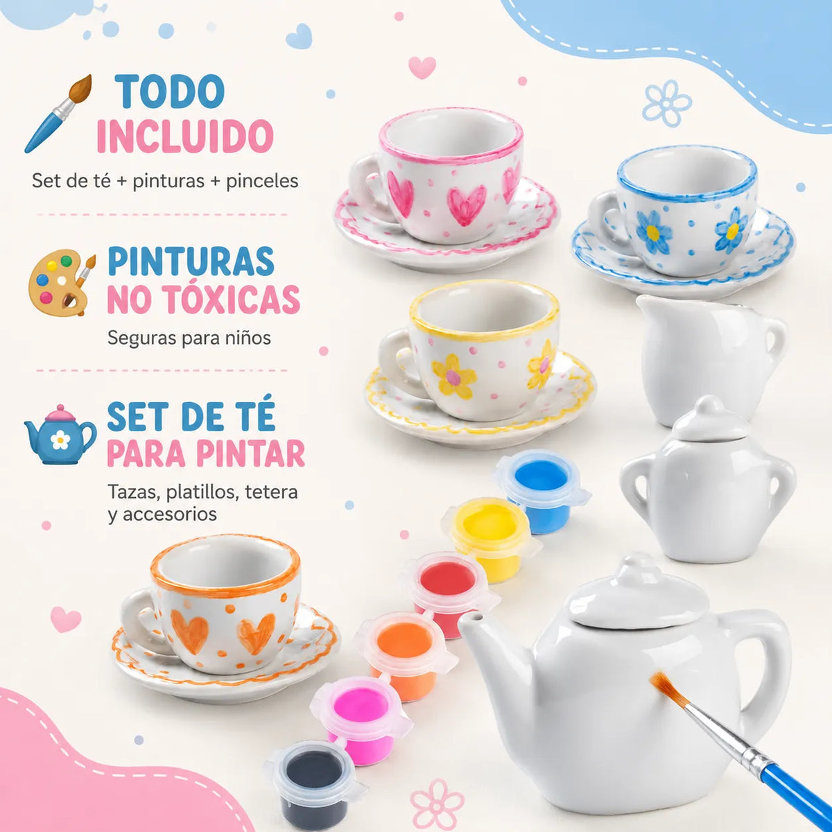 🎨 TeaPaint Pro™ Set de Té Coloreable 🫖✨